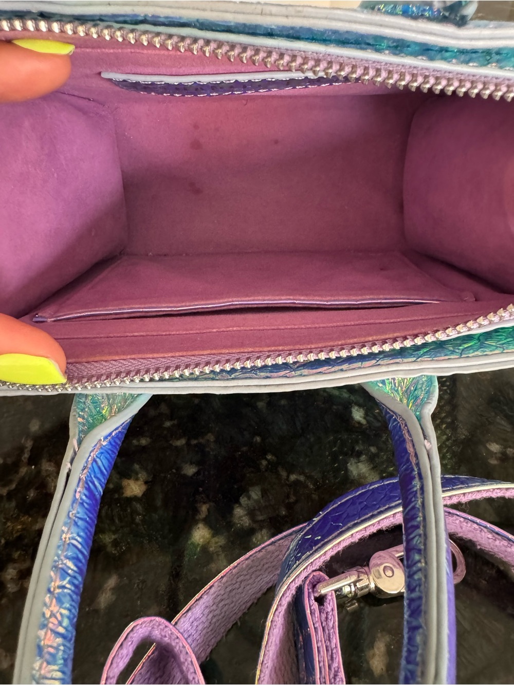 Nathaniel Noir Iridescent Mini Tote. Pre owned and Black owned - Picture 4 of 4
